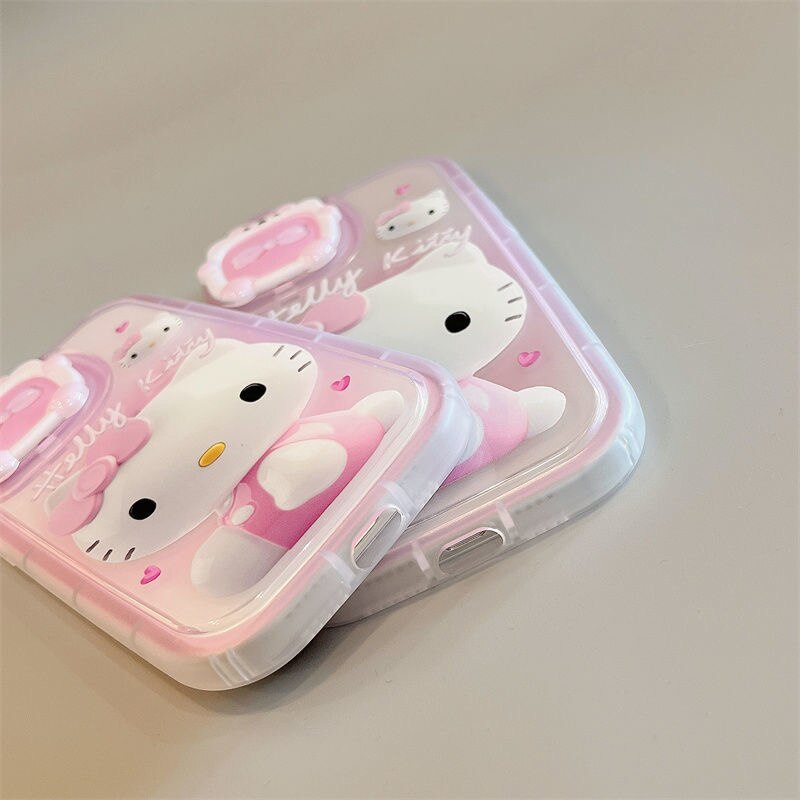 Funda Hello Kitty IPhone con mini espejo de maquillaje