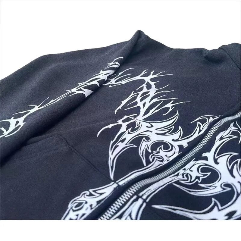 Sudadera con cremallera gotica