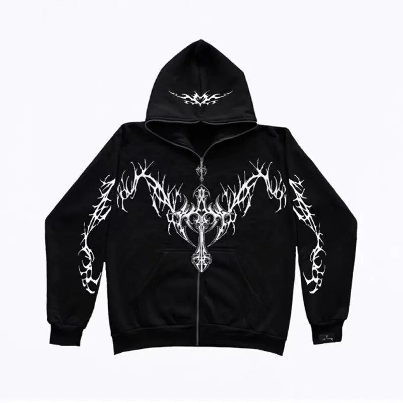 Sudadera con cremallera gotica