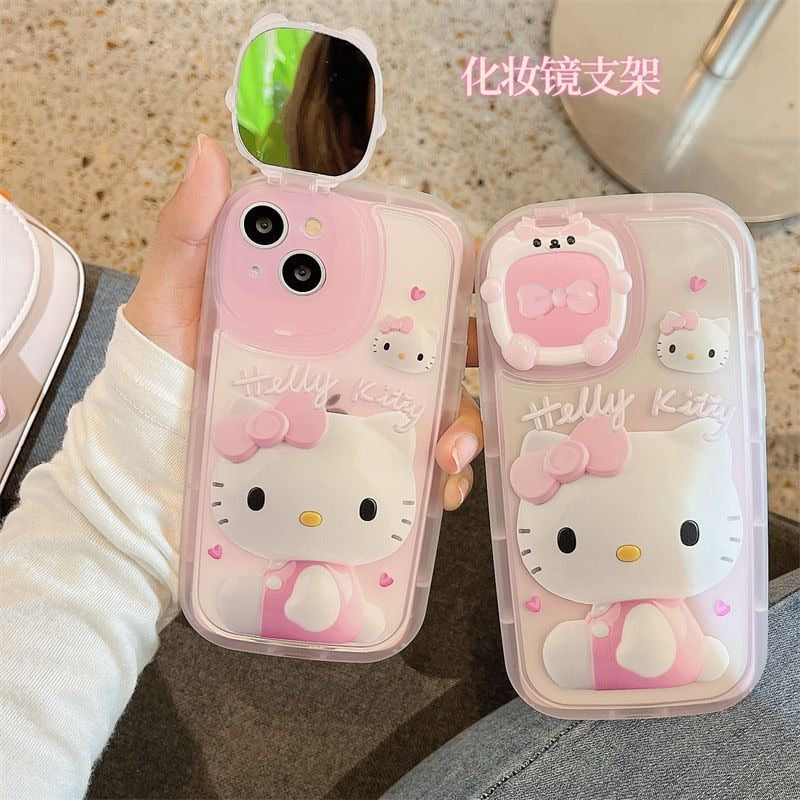 Funda Hello Kitty IPhone con mini espejo de maquillaje